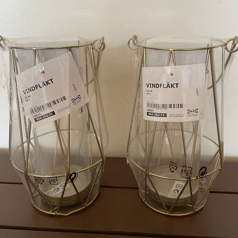 IKEA VINDFLÄKT Tealight Holder, gold-colour24 cm (9 